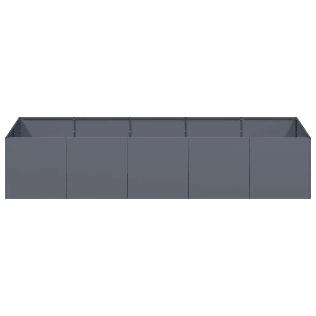 Steel Raised Garden Planter Box Anthracite 200x80x40cm Outdoor Flower Bed