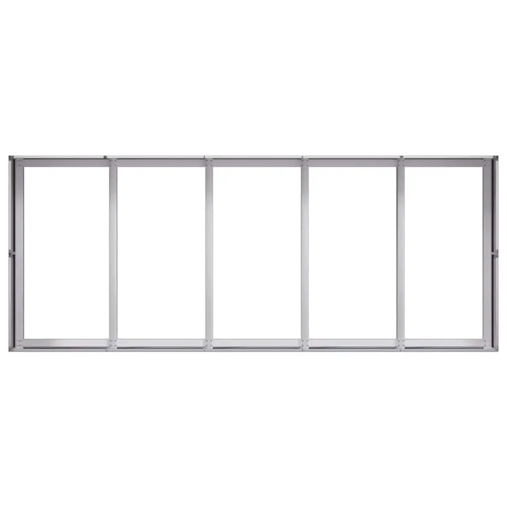 Raised Planter Box Galvanised Steel Open Bottom 200x80x40cm Silver Outdoor Gardening Bed
