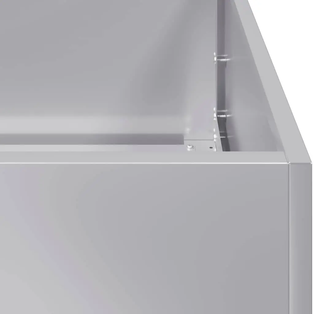 Raised Planter Box Galvanised Steel Open Bottom 200x80x40cm Silver Outdoor Gardening Bed