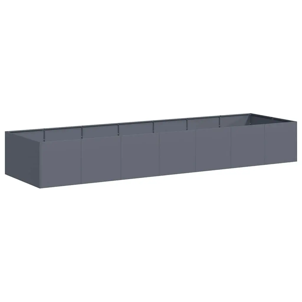 Steel Raised Planter Box Anthracite 280x80x40cm Garden Flower Bed Outdoor