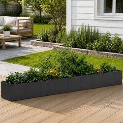 Functional Black Steel Planter for Gardens and Patios