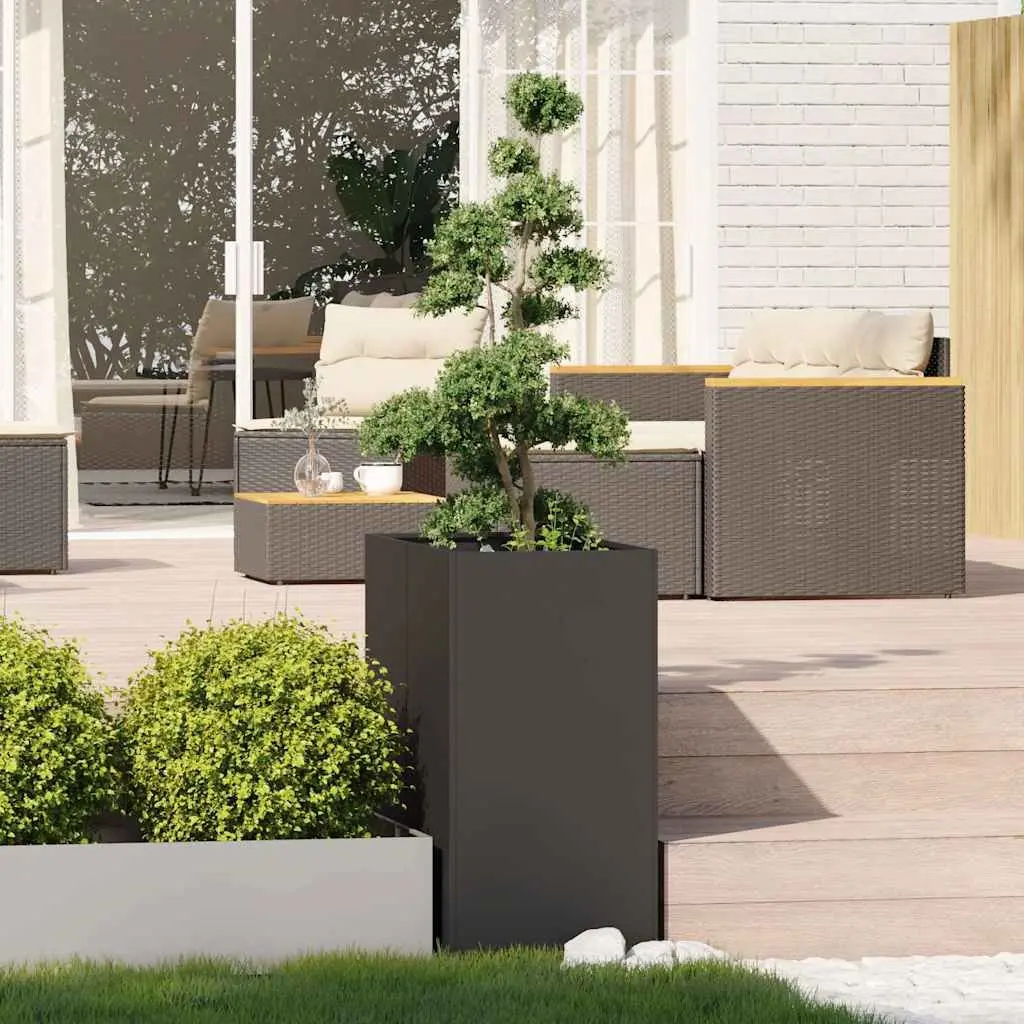 Steel Planter Box Cold-Rolled Steel 40x80x80 cm Black Raised Garden Bed