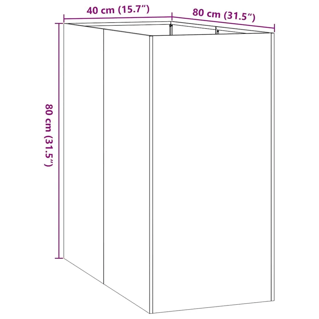 Steel Planter Box Cold-Rolled Steel 40x80x80 cm Black Raised Garden Bed