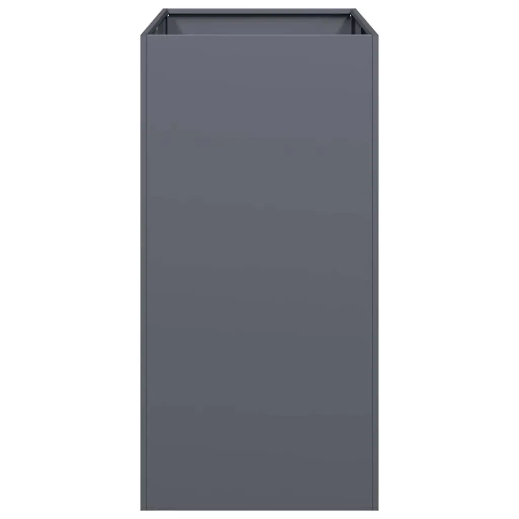 Raised Garden Planter Box Anthracite 40x80x80cm Steel Outdoor Flower Bed