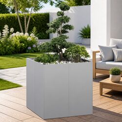 Practical Galvanised Steel Raised Garden Bed 80x80x80 cm