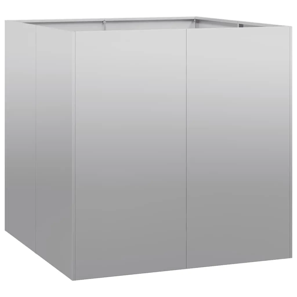 Outdoor Raised Garden Bed Planter Box Galvanised Steel Silver 80x80x80cm