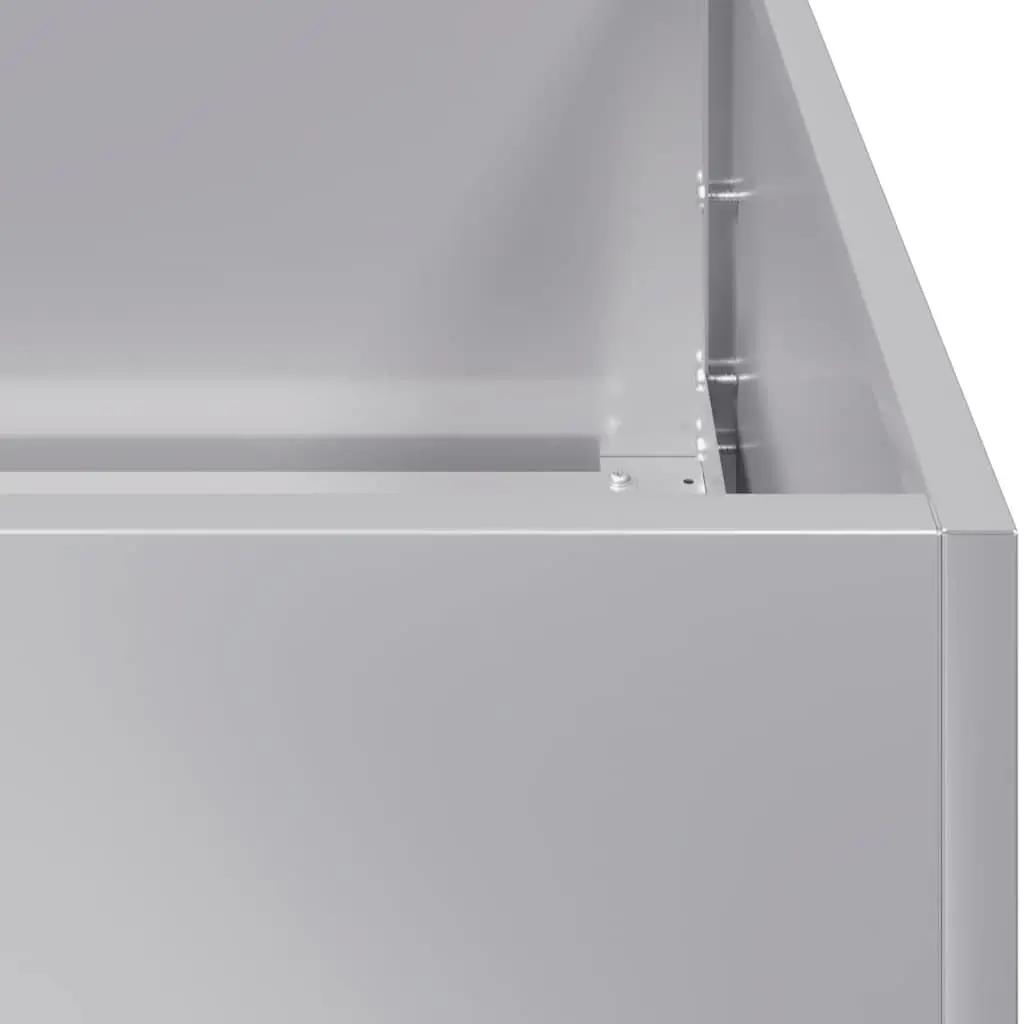 Outdoor Raised Garden Bed Planter Box Galvanised Steel Silver 80x80x80cm