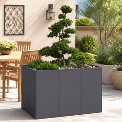 Versatile Anthracite Steel Planter for Home Gardening