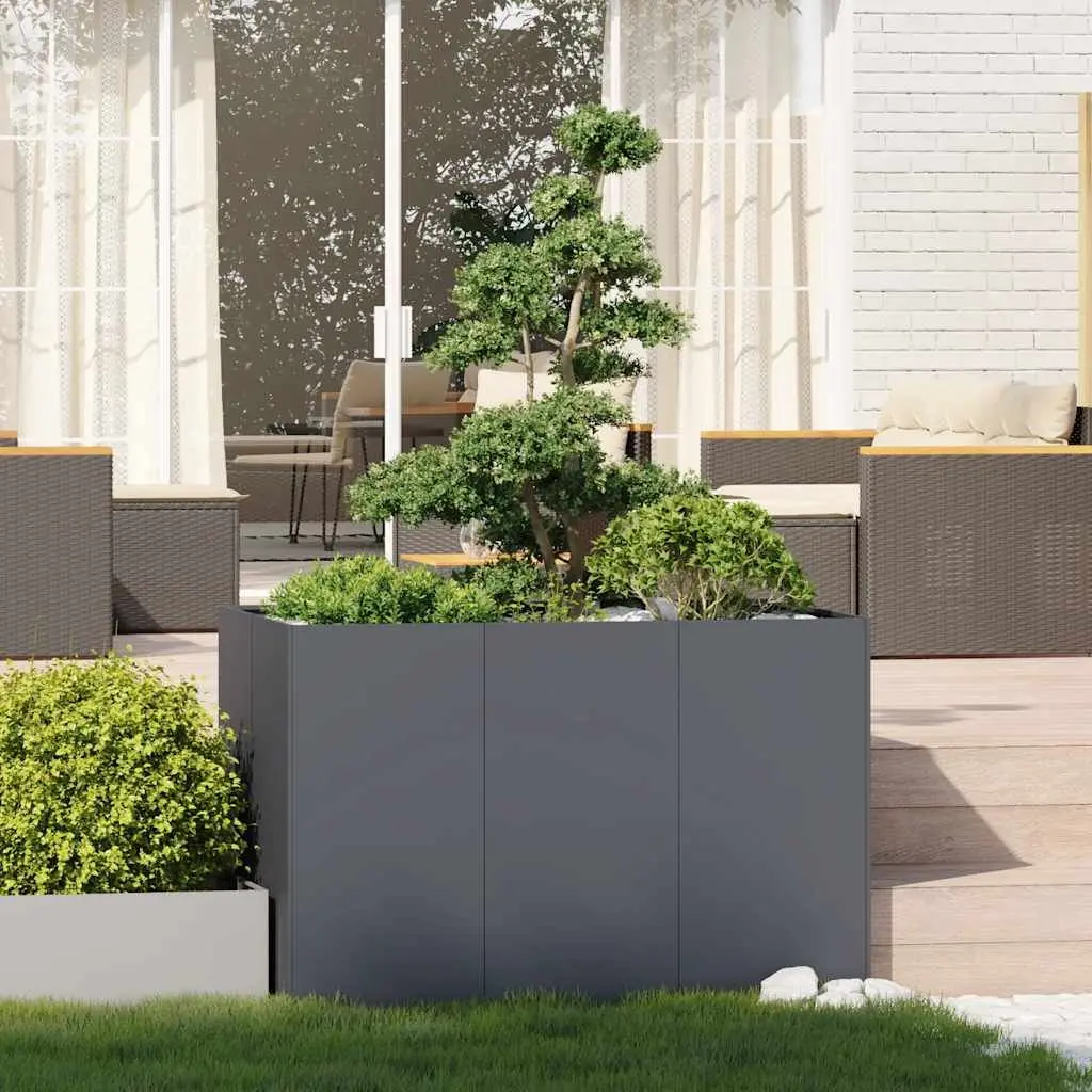 Raised Garden Bed Box Steel Anthracite 120x80x80 cm Outdoor Planter for Plants Vegetables Herbs Flowers