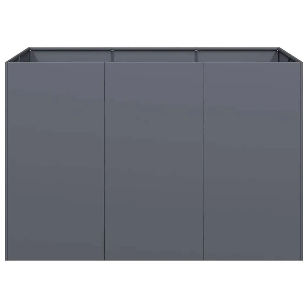 Raised Garden Bed Box Steel Anthracite 120x80x80 cm Outdoor Planter for Plants Vegetables Herbs Flowers