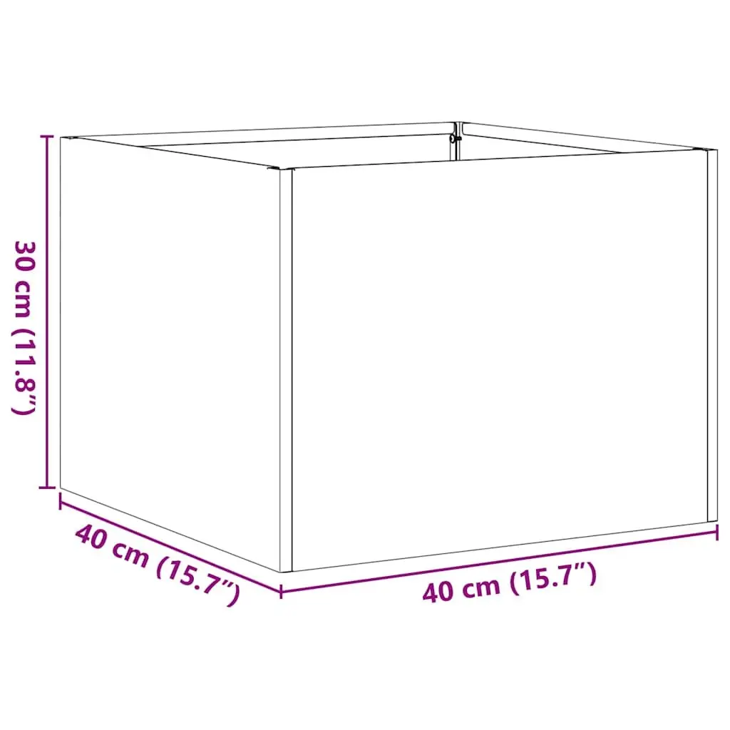 Steel Planter Box 40x40x30cm Black Raised Garden Bed Outdoor Patio Flowers