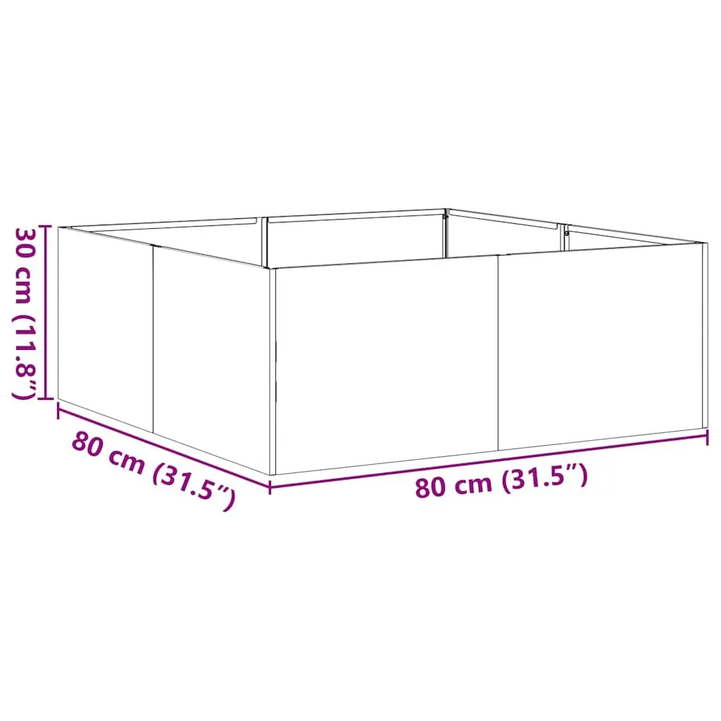 80x80x30cm Steel Planter Box for Home Gardens