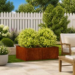 Functional Weathering Steel Planter Box 80x80x30cm for Any Setting