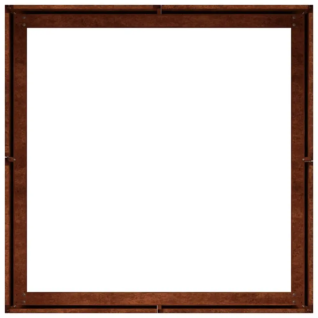 Planter Box Outdoor Raised Bed Weathering Steel Brown 80x80x30cm for Garden and Patio