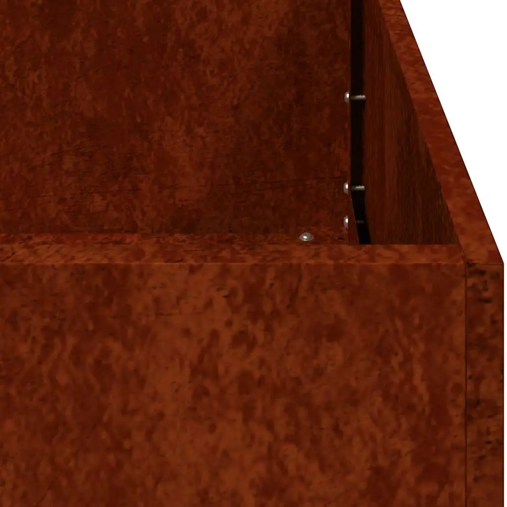 Planter Box Outdoor Raised Bed Weathering Steel Brown 80x80x30cm for Garden and Patio