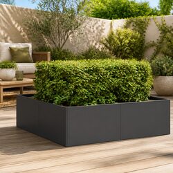 Practical Black Planter Box 100x100x30 cm for Your Garden
