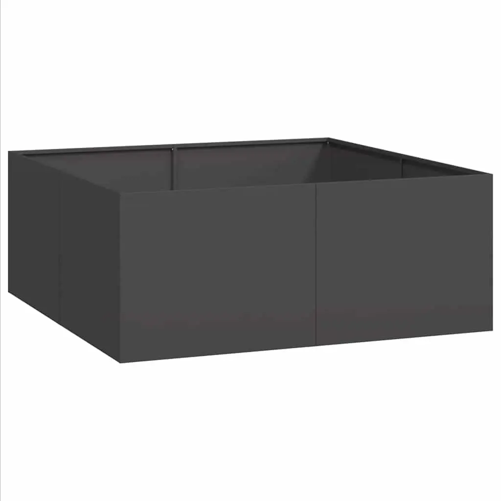 Steel Planter Box Cold-Rolled Steel 100 x 100 x 40 cm Black Raised Garden Bed