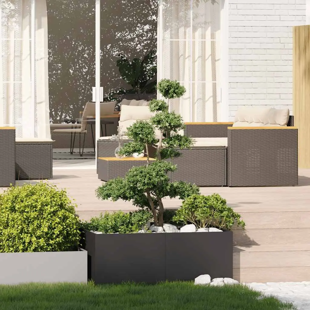 Steel Planter Box Cold-Rolled Steel 100 x 100 x 40 cm Black Raised Garden Bed