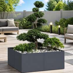 Practical Anthracite Raised Garden Planter Box 100x100x40 cm for Various Spaces