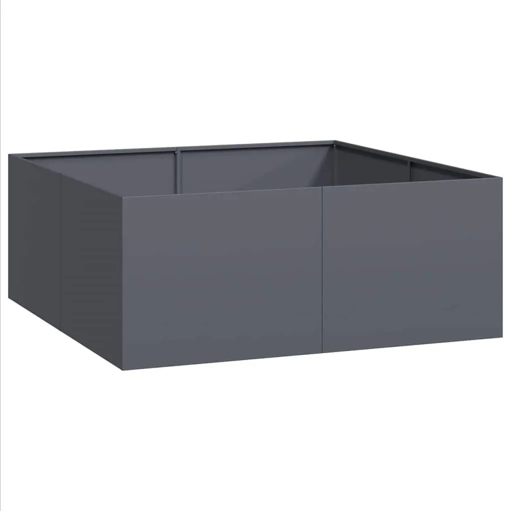 Anthracite Raised Garden Planter Box 100x100x40 cm for Various Spaces