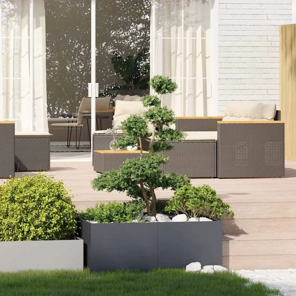 Anthracite Raised Garden Planter Box 100x100x40 cm for Various Spaces