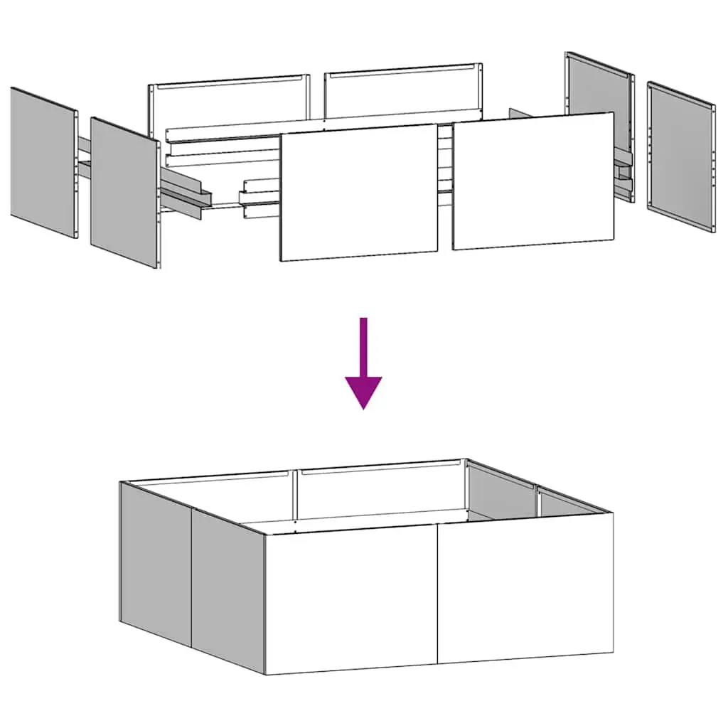 Anthracite Raised Garden Planter Box 100x100x40 cm for Various Spaces
