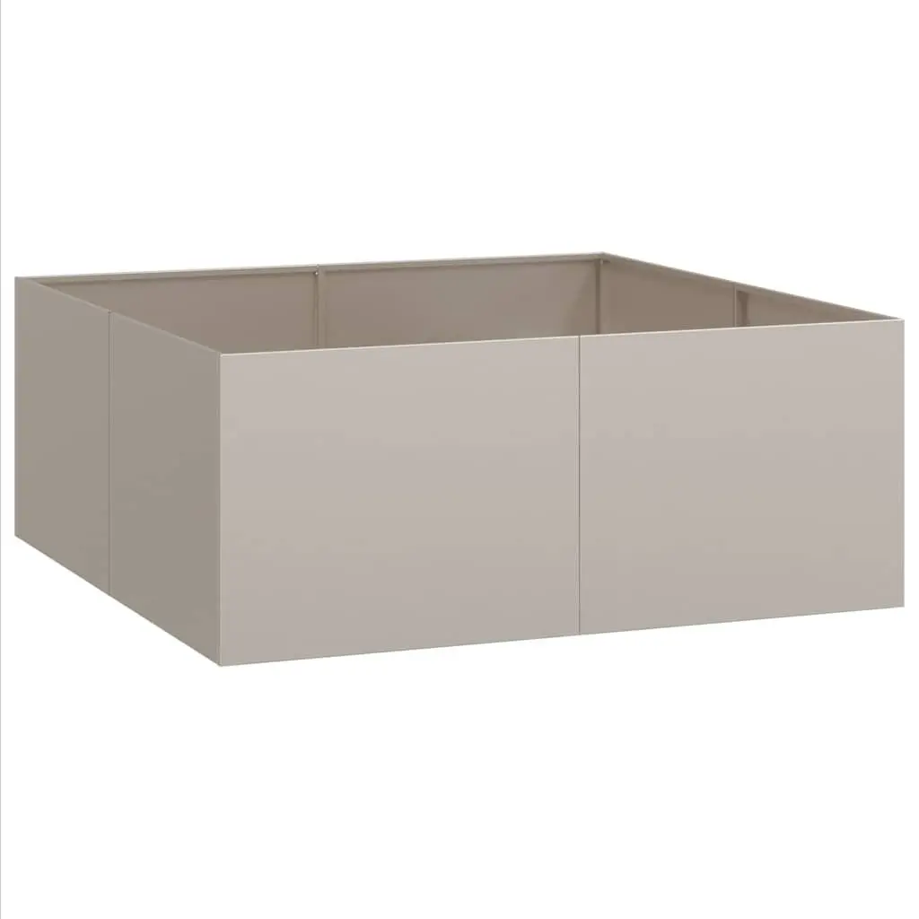 Raised Garden Planter Box Weathering Steel 100x100x40cm Brown Outdoor Flower Bed