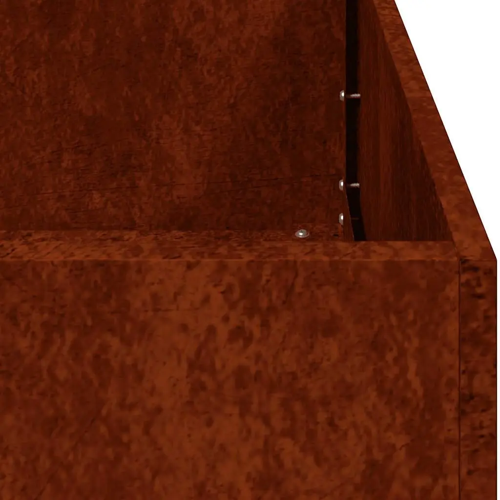 Raised Garden Planter Box Weathering Steel 100x100x40cm Brown Outdoor Flower Bed