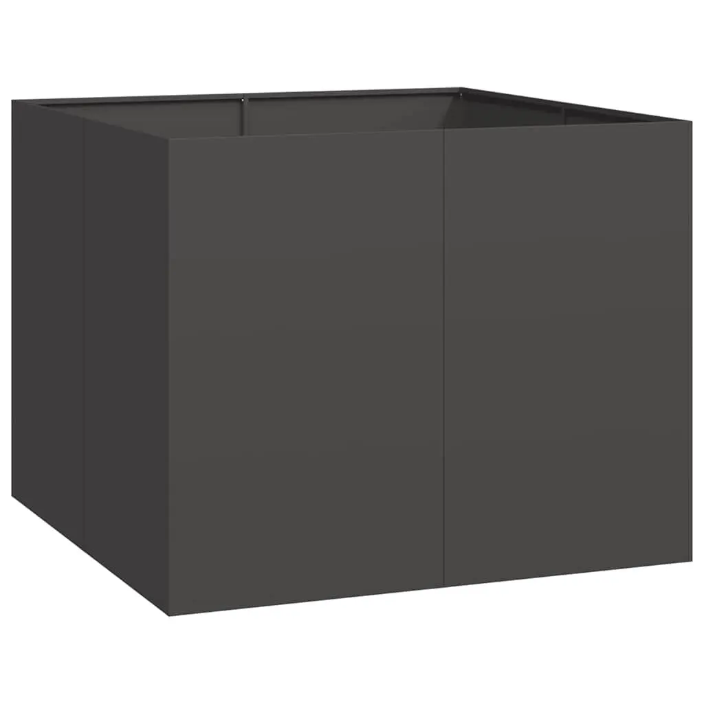 Steel Planter Box Cold-Rolled Steel 100x100x80 cm Black Raised Garden Bed