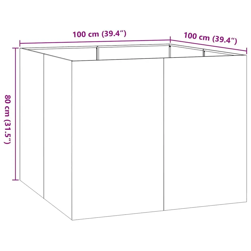 Steel Raised Planter Box Anthracite Garden Outdoor Pots Flowers Vegetables Herbs