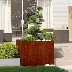 Practical Weathering Steel Planter for Home Gardens