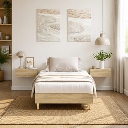 Practical Sonoma Oak Bed Frame 90x190 cm for Any Space