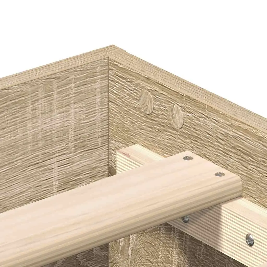 Bed Frame Engineered Wood Slatted Base 90x190 cm Sonoma Oak No Mattress Bedroom