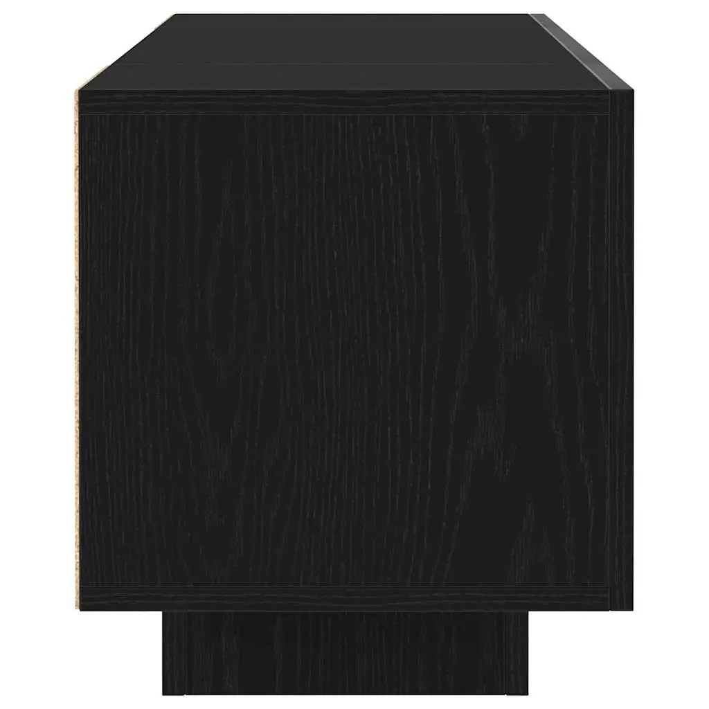 TV Cabinet Engineered Wood 160x35x40cm Black Modern Living Room Storage Unit