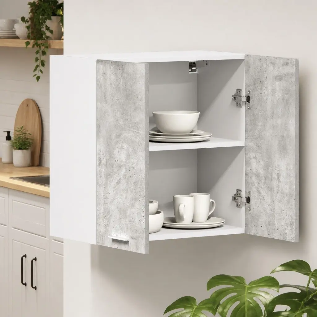 Kitchen Wall Cabinet Grey 60x31x60cm Engineered Wood Storage Cupboard Unit
