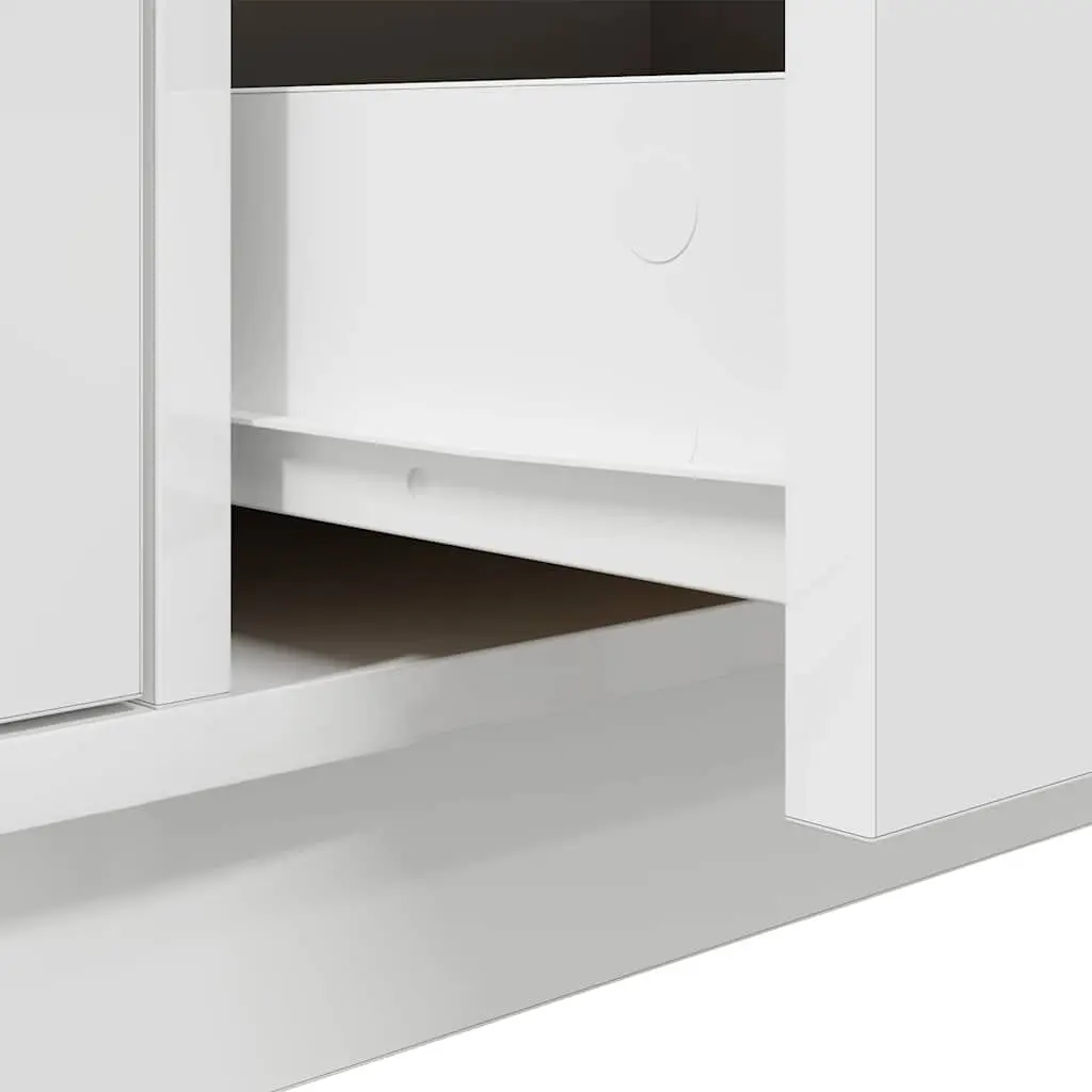 TV Cabinet White Engineered Wood with RGB LED Lights Storage Unit 100x41x50cm