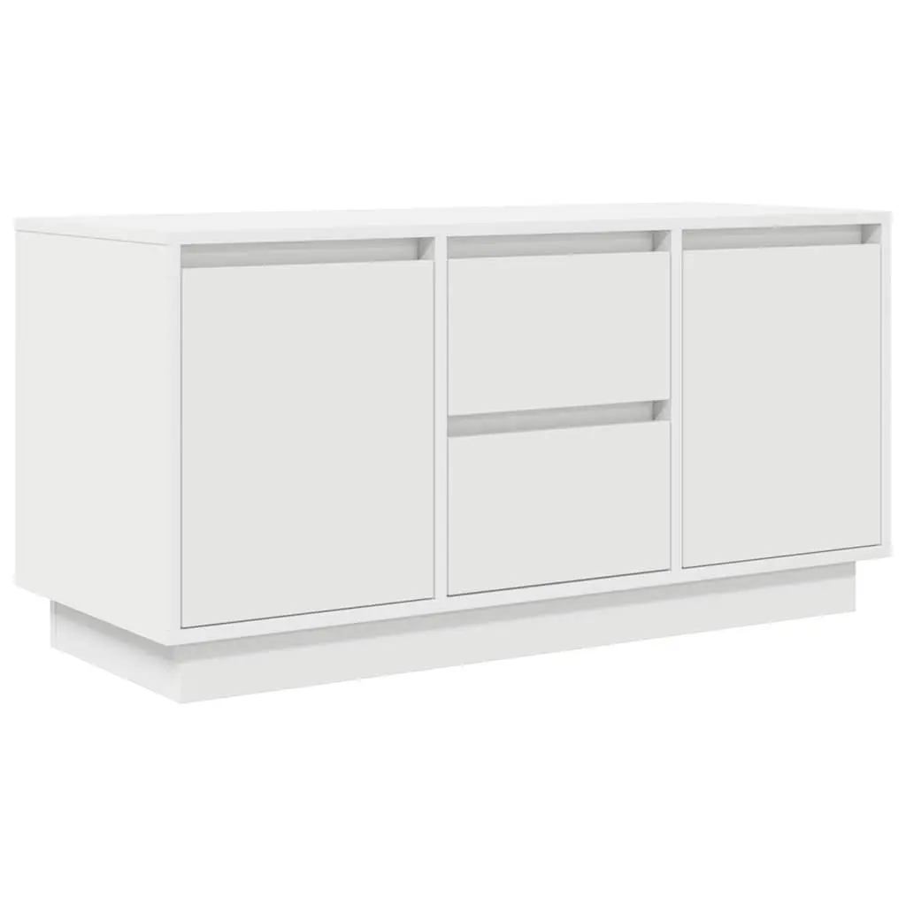 TV Cabinet White Engineered Wood with RGB LED Lights Storage Unit 100x41x50cm