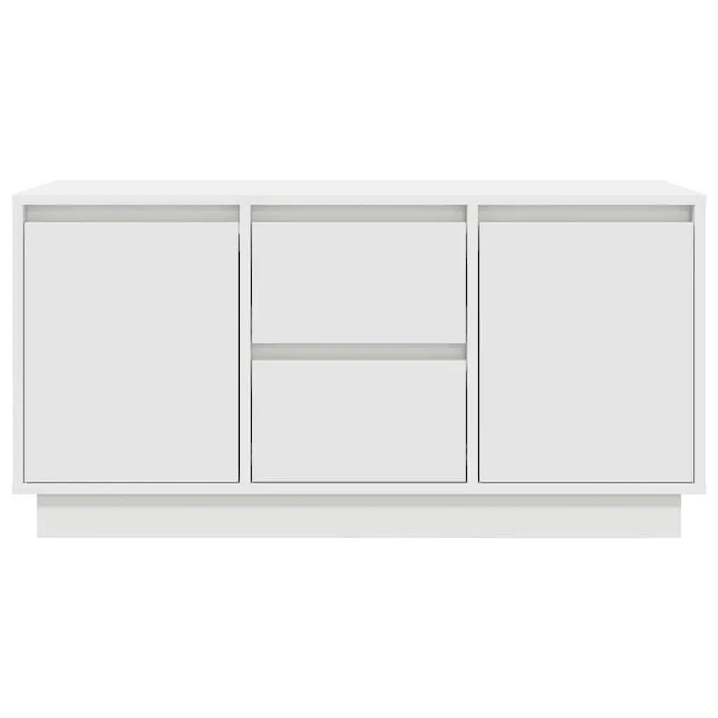 TV Cabinet White Engineered Wood with RGB LED Lights Storage Unit 100x41x50cm