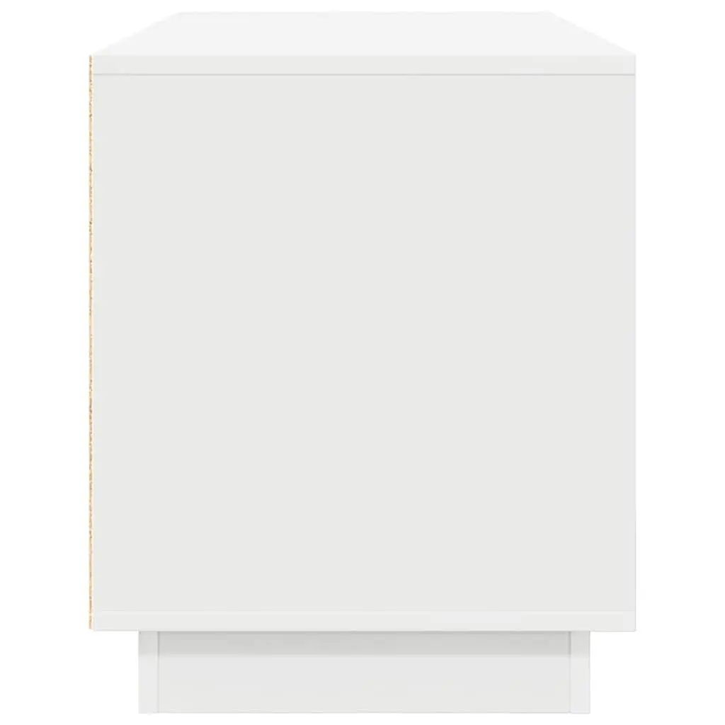 TV Cabinet White Engineered Wood with RGB LED Lights Storage Unit 100x41x50cm