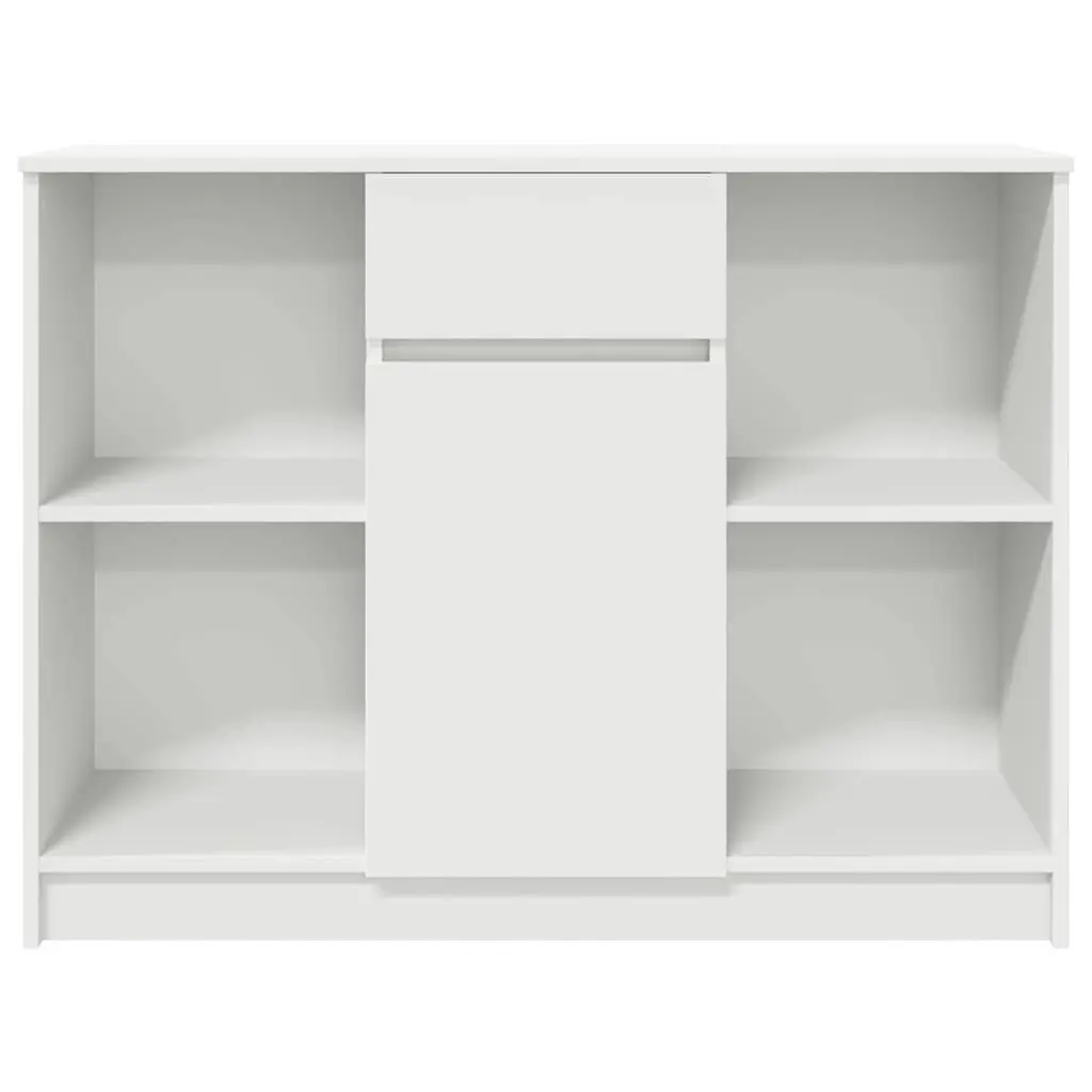 White Sideboard Cabinet Engineered Wood 101cm x 35cm x 76cm Storage Buffet Furniture