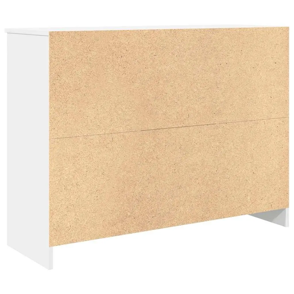 White Sideboard Cabinet Engineered Wood 101cm x 35cm x 76cm Storage Buffet Furniture
