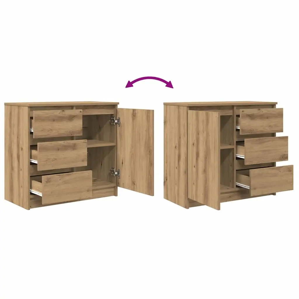 Sideboard Storage Cabinet with Drawer Brown Engineered Wood Buffet Organiser