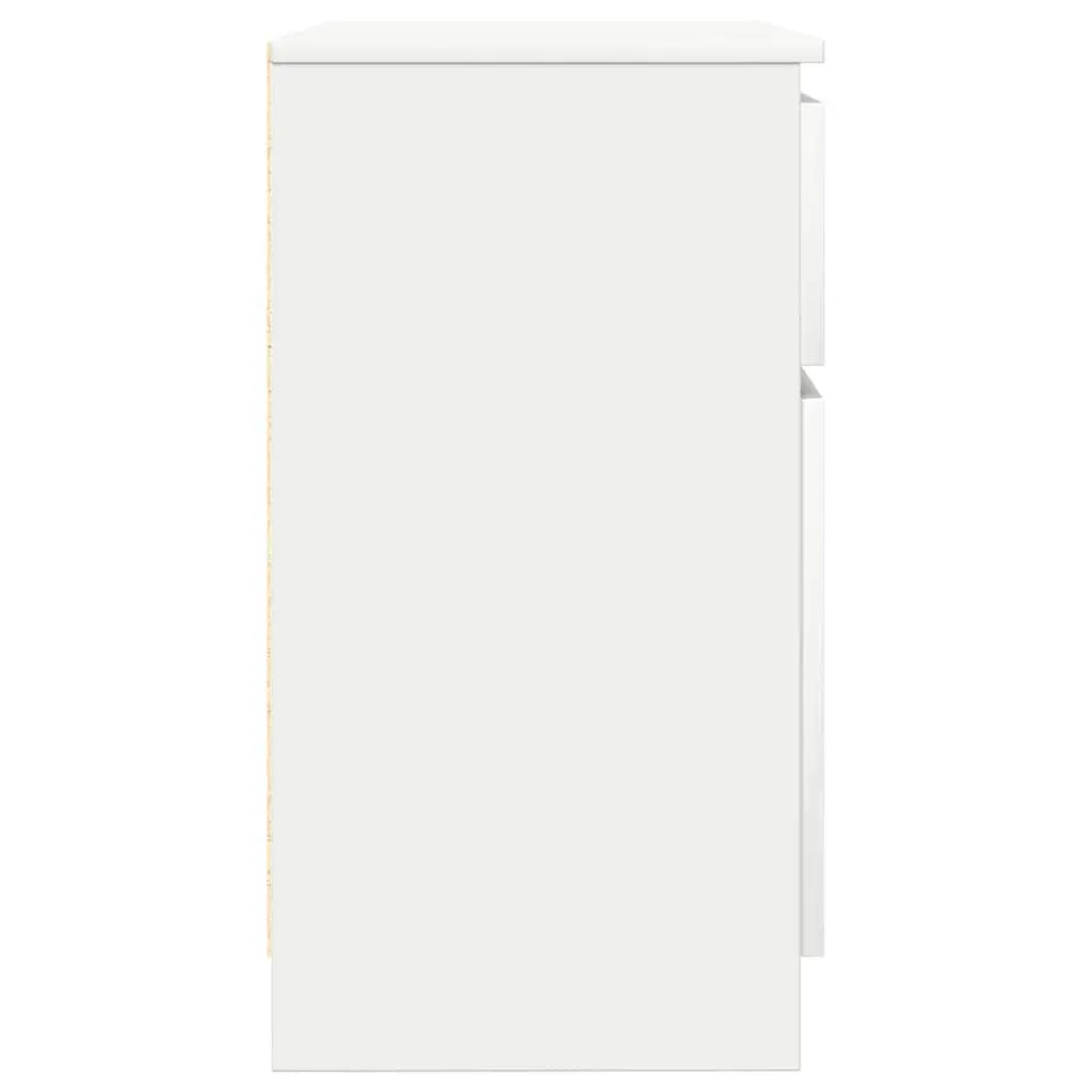 White Sideboard Storage Cabinet with Drawer Doors Shelf Engineered Wood