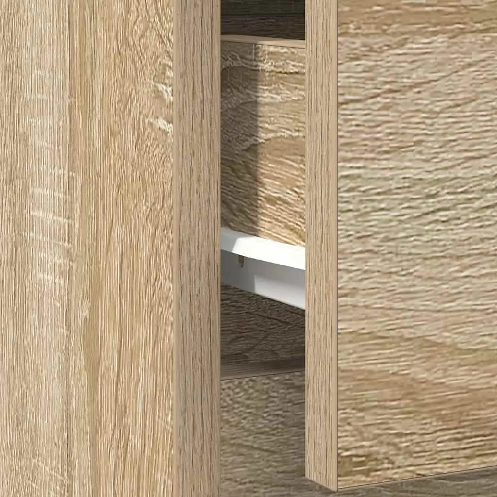 Sideboard with Drawer Brown Engineered Wood Storage Cabinet Living Room
