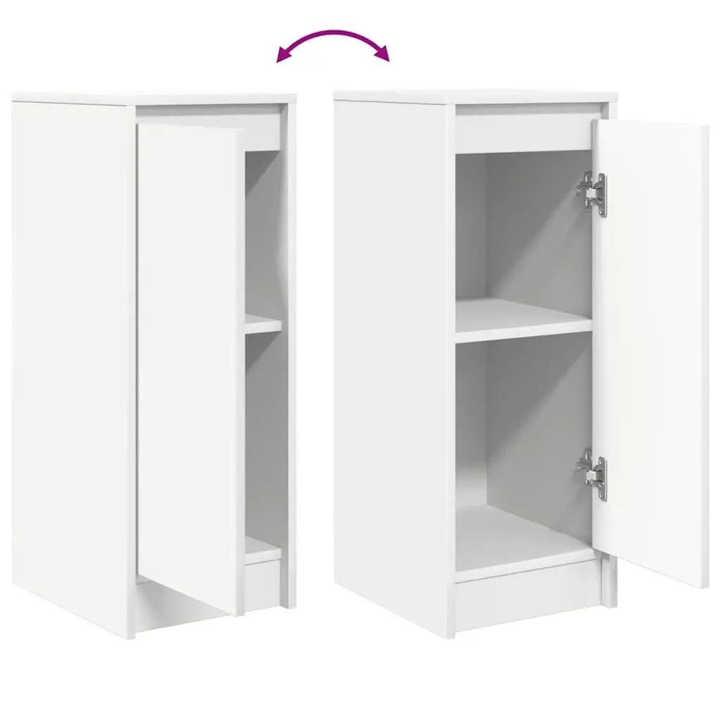 White Sideboard Storage Cabinet Engineered Wood Buffet with Door 295x340x760mm