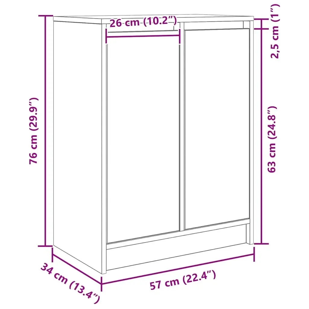 Sideboard Storage Cabinet White Engineered Wood Buffet Cupboard Bedroom Entryway