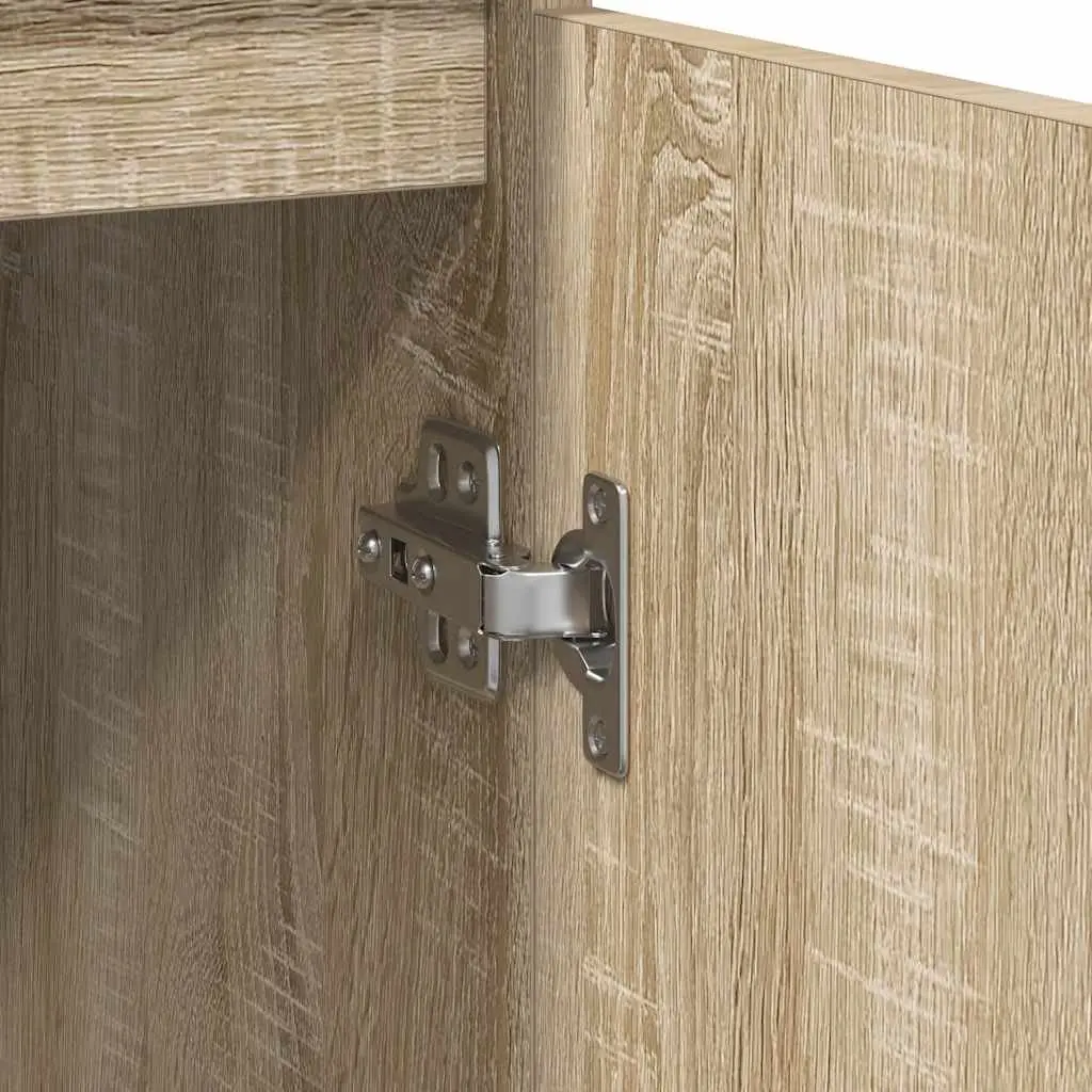 Engineered Wood Sideboard Brown Storage Cabinet 57x34x76cm Furniture Organiser