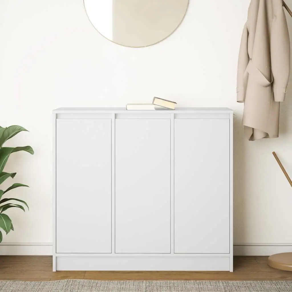 Sideboard Cabinet Storage Engineered Wood White 85x34x76cm Buffet Suitable for Dining Room Kitchen Bedroom Office