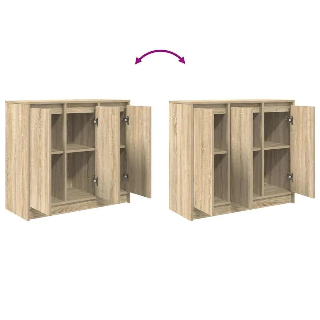 Sideboard Engineered Wood 85x34x76 cm Sonoma Oak Brown Storage Cabinet
