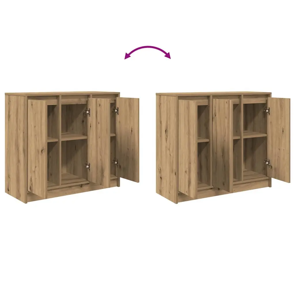 Sideboard Buffet Cabinet Engineered Wood 85x34x76cm Brown Artisan Oak